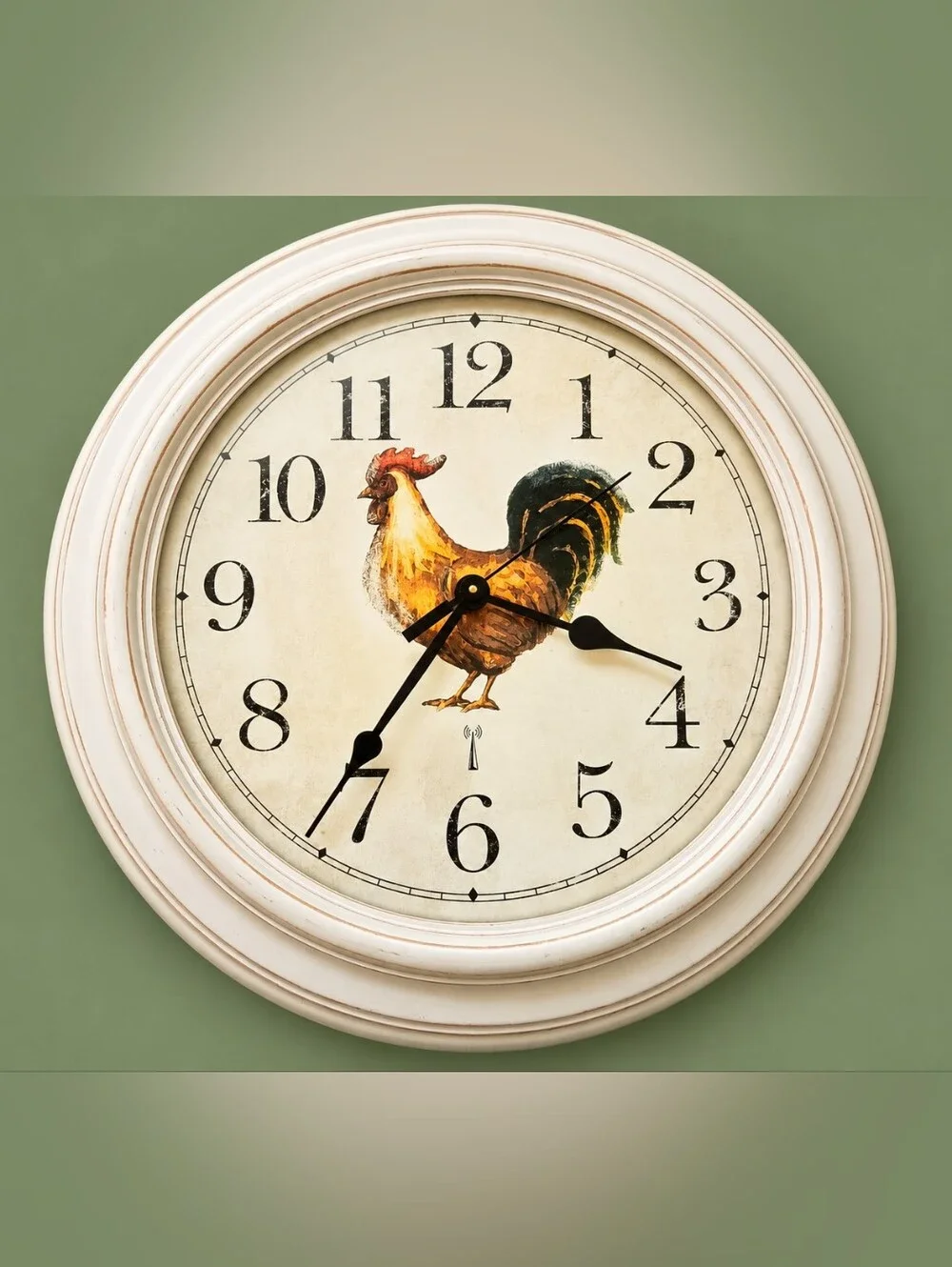 Rooster Atomic Wall Clock Radio Controlled Farmhouse Country Kitchen 16